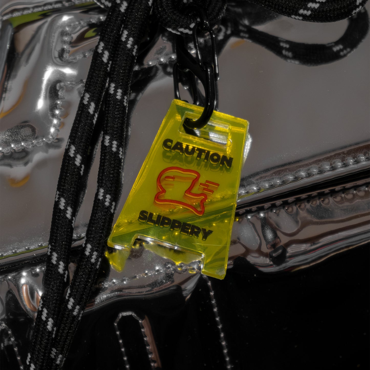 CAUTION: SLIPPERY pet collar tag