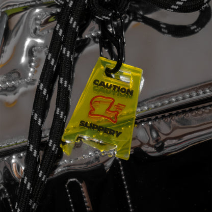 CAUTION: SLIPPERY pet collar tag