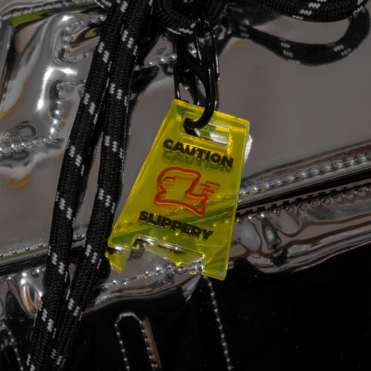 CAUTION: SLIPPERY pet collar tag