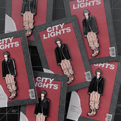 city lights hard enamel pin