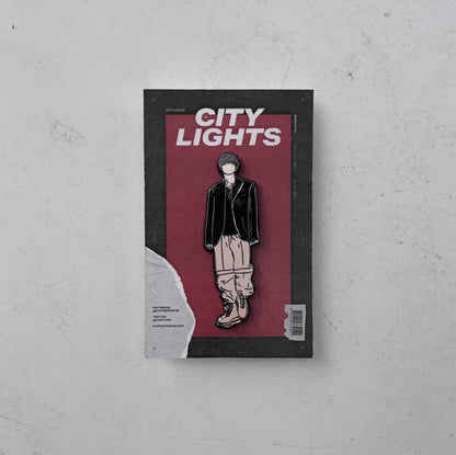 city lights hard enamel pin